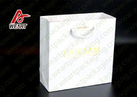 Modern Custom Boutique Shopping Bags , White Packaging Paper Bags With Ribbon Handle