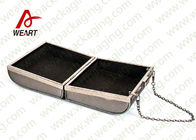 Special Handle Leather Material Customized Paper Box For Make Up Pakaging