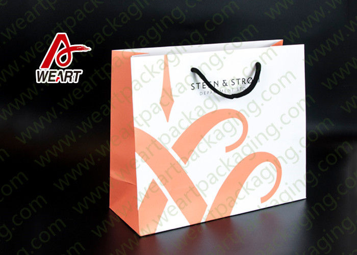Black Rope Promotional Shopping Bags Paper Material , Recyclable Grocery Bags Custom