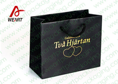 Cotton Ribbon Personalized Wine Bags Paper Material , Custom Business Shopping Bags