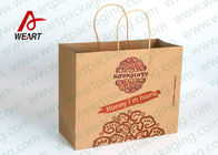 Brown Kraft Personalised Paper Bags Biodegradable Flat Rope Handle and Black Foil LOGO