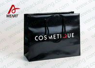 Matt Black Branded Personalised Paper Carrier Bags For Party Nylon Rope
