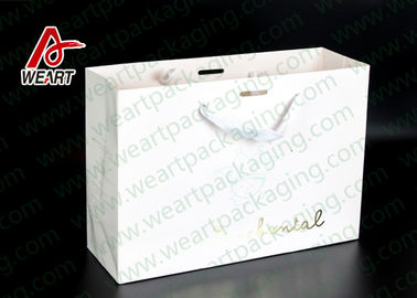 Simple Style Custom Printed Bakery Bags , Ribbon Handle Monogrammed Paper Bags