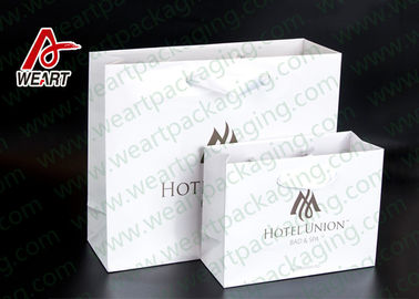 White Custom Printed Retail Paper Shopping Bags No Minimum Matte Lamination