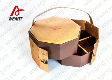 Exquisite Floral Cardboard Storage Boxes With Handle Multi Printing Coated