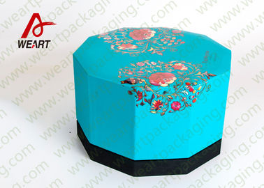 Exquisite Floral Cardboard Storage Boxes With Handle Multi Printing Coated