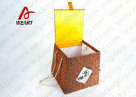 Bamboo Made Food Container Customized Paper Box With Ribbon Fashion Style