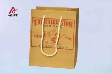 Customized Kraft Recycled Paper Gift Bags LOGO Printing Yellow Color Foil Surface