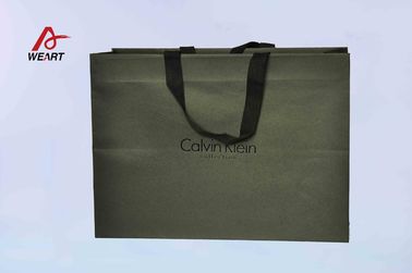 Special Customized Paper Bags Blue Color Embossed Logo With Blue Handle