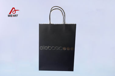 Printing Gift Paper Bag With Black Gros Grain Handle Customize Boat Bottom