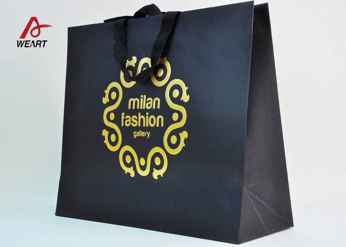 Cotton Ribbon Personalized Wine Bags Paper Material , Custom Business Shopping Bags