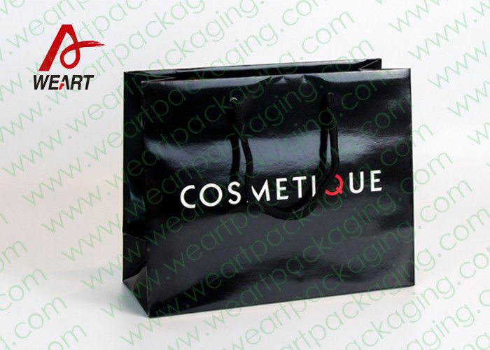 Personalized Kraft Paper Gift Bags With Ribbon Handle Embossing Surface Finishing