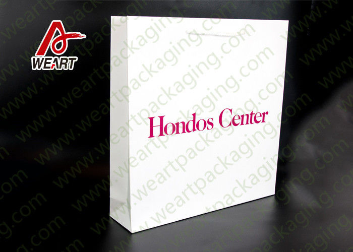 White Card Paper Material Promotional Carrier Bags , Branded Promotional Products Bags