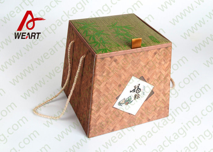 Bamboo Made Double Faced Foldable Paper Box For Food Products 24 X 24 X 8cm